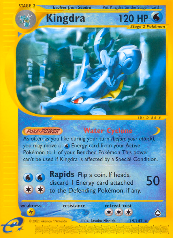 Kingdra Pokemon card (19/147, Aquapolis)
