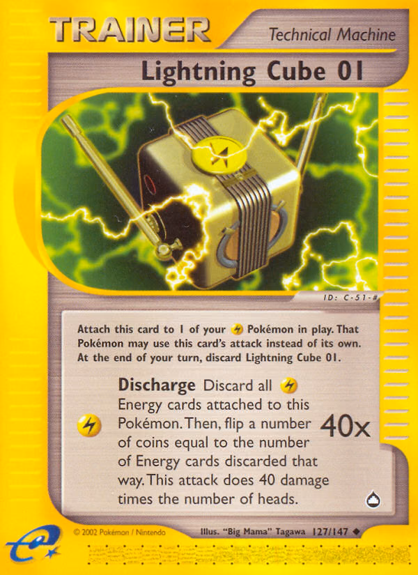Lightning Cube 01 Pokemon card (127/147, Aquapolis)