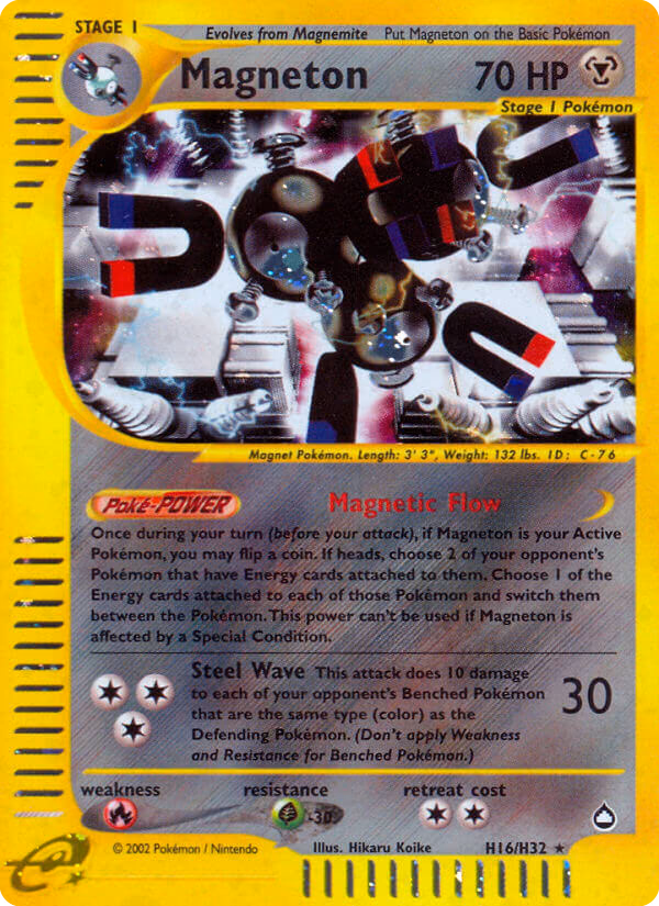 Magneton Pokemon card (H16/H32, Aquapolis)