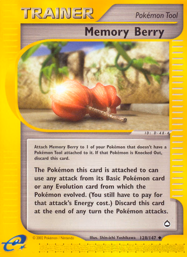 Memory Berry Pokemon card (128/147, Aquapolis)