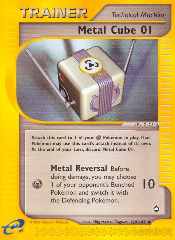 Metal Cube 01 Pokemon card (129/147, Aquapolis)