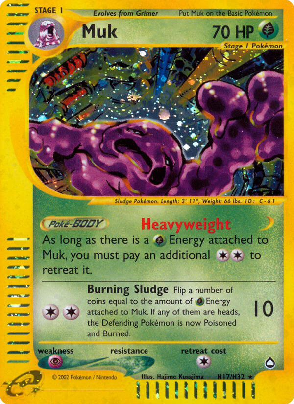 Muk Pokemon card (H17/H32, Aquapolis)