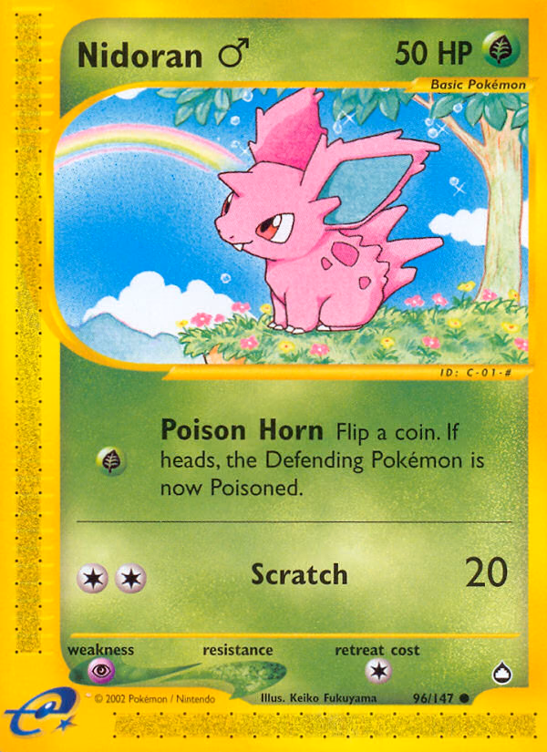 Nidoran ♂ Pokemon card (96/147, Aquapolis)