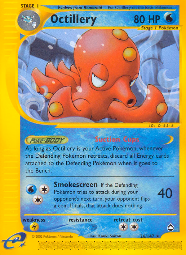 Octillery Pokemon card (26/147, Aquapolis)