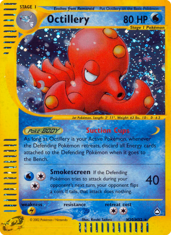 Octillery Pokemon card (H20/H32, Aquapolis)