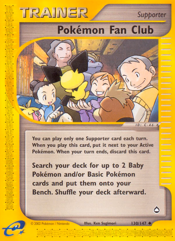 Pokémon Fan Club Pokemon card (130/147, Aquapolis)