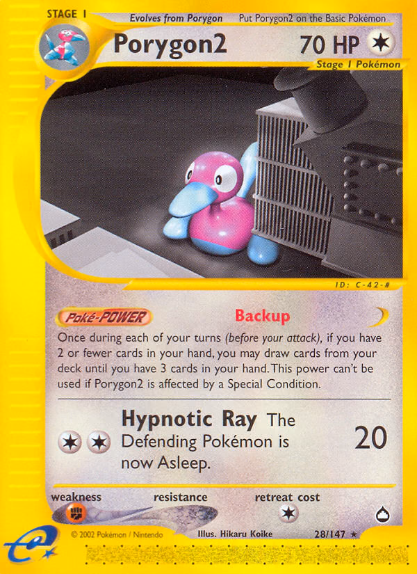 Porygon2 Pokemon card (28/147, Aquapolis)