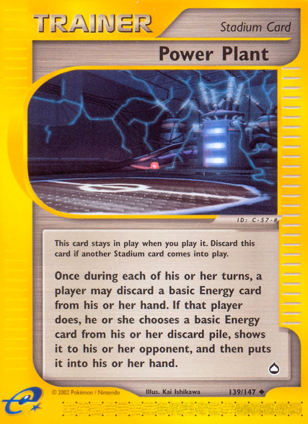Power Plant Pokemon card (139/147, Aquapolis)