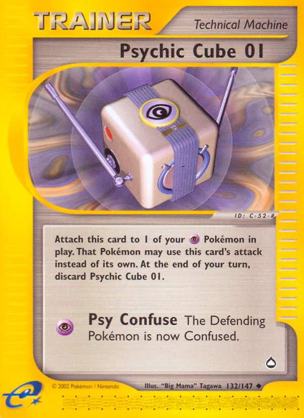 Psychic Cube 01 Pokemon card (132/147, Aquapolis)