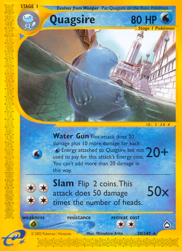 Quagsire Pokemon card (30/147, Aquapolis)