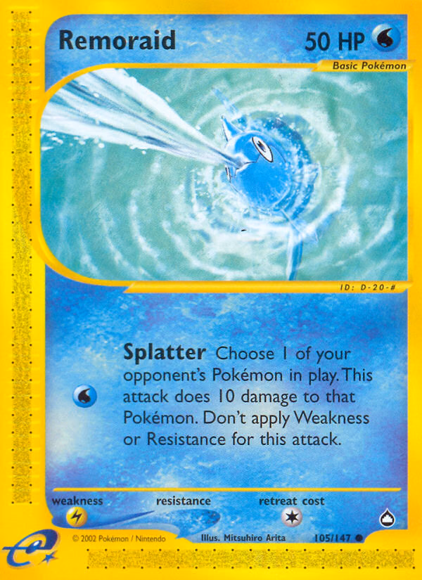 Remoraid Pokemon card (105/147, Aquapolis)