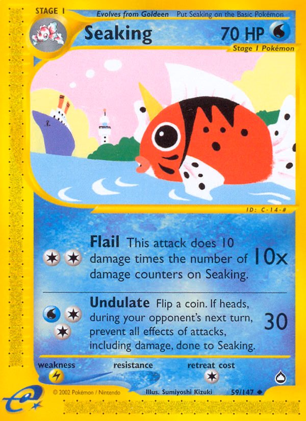 Seaking Pokemon card (59/147, Aquapolis)