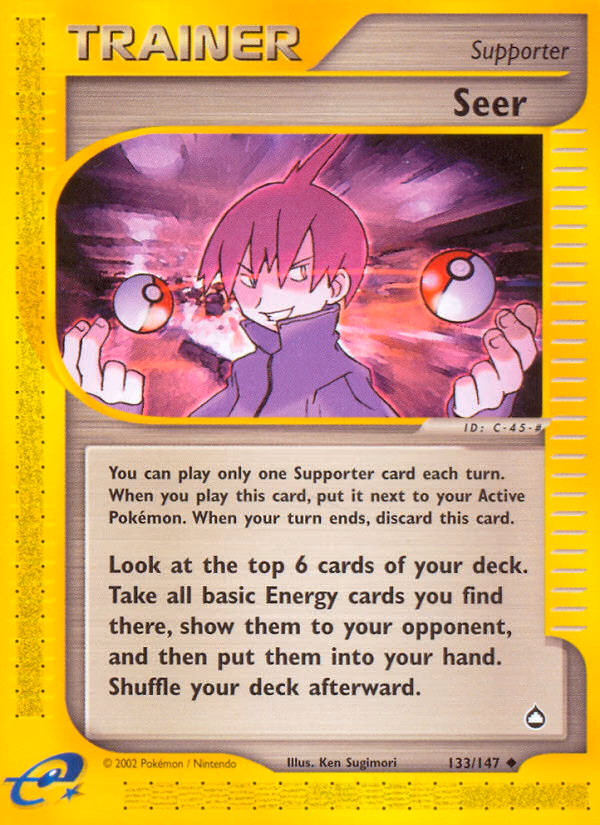 Seer Pokemon card (133/147, Aquapolis)