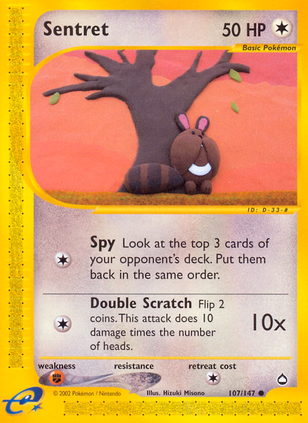 Sentret Pokemon card (107/147, Aquapolis)