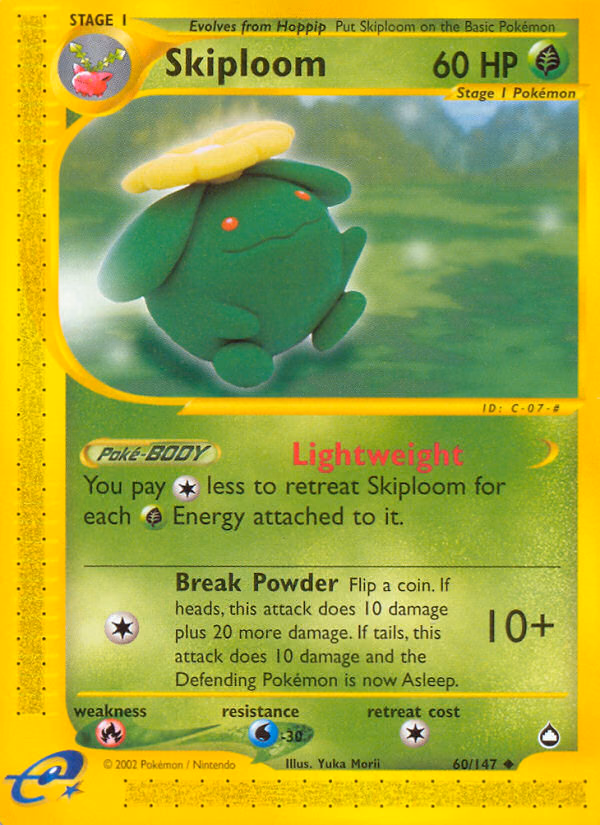 Skiploom Pokemon card (60/147, Aquapolis)