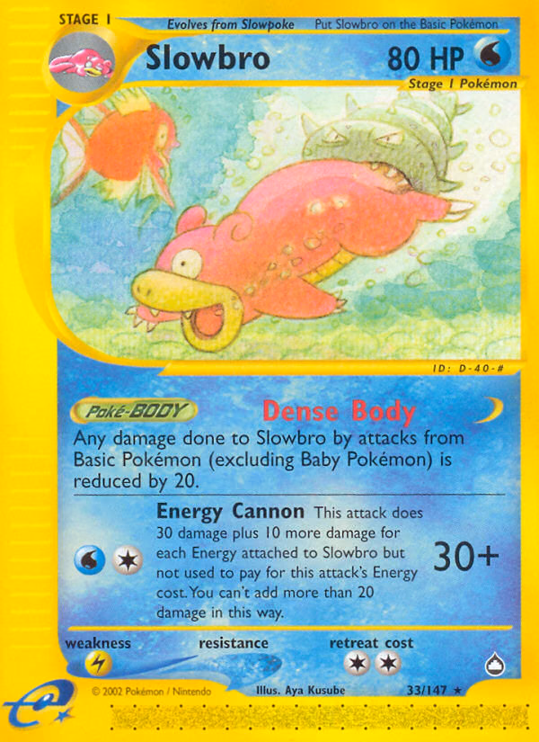 Slowbro Pokemon card (33/147, Aquapolis)