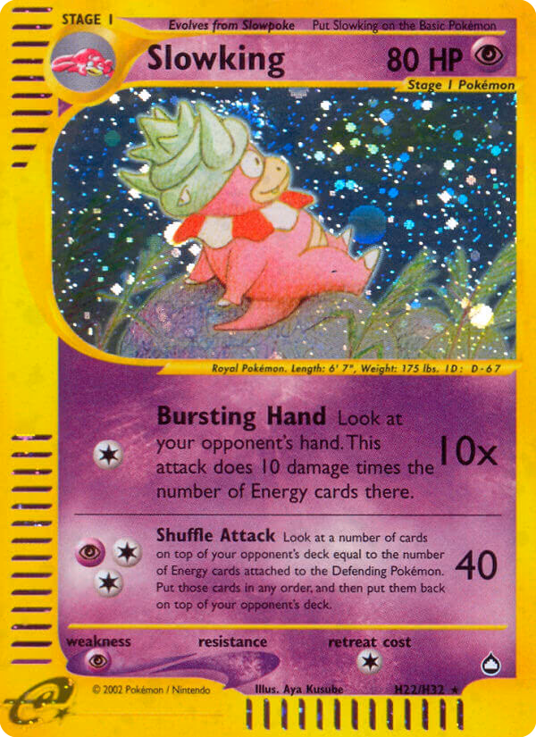 Slowking Pokemon card (H22/H32, Aquapolis)
