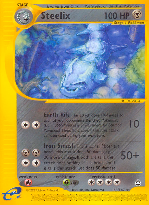 Steelix Pokemon card (35/147, Aquapolis)