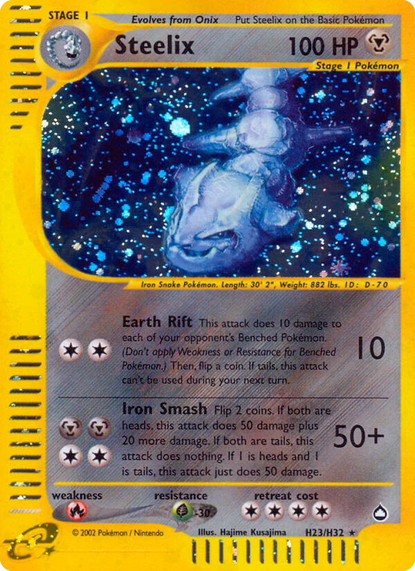 Steelix Pokemon card (H23/H32, Aquapolis)