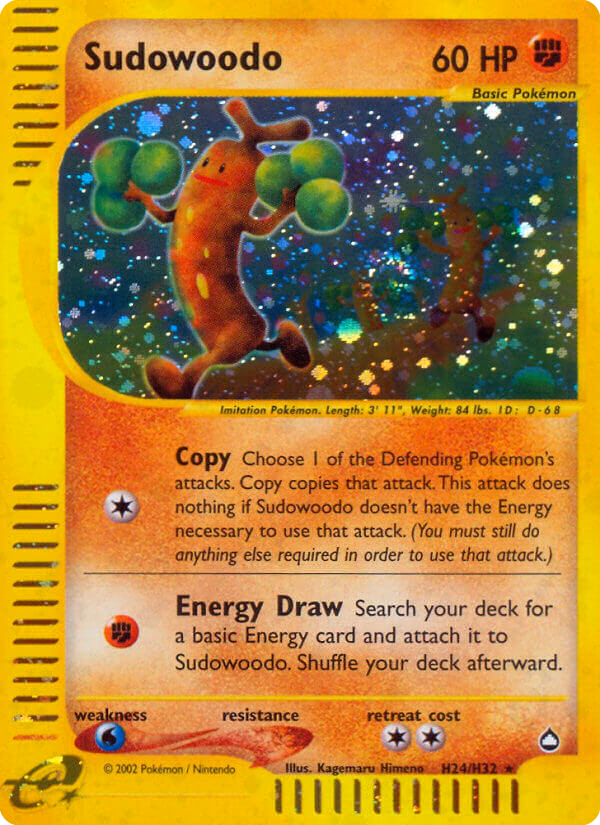 Sudowoodo Pokemon card (H24/H32, Aquapolis)