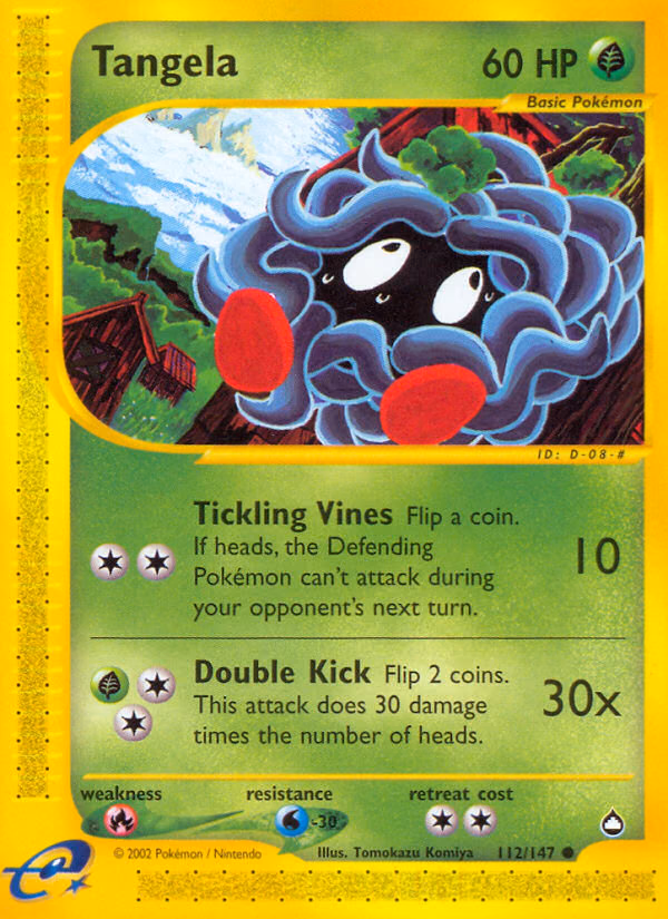 Tangela Pokemon card (112/147, Aquapolis)