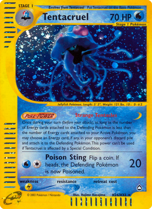 Tentacruel Pokemon card (H26/H32, Aquapolis)