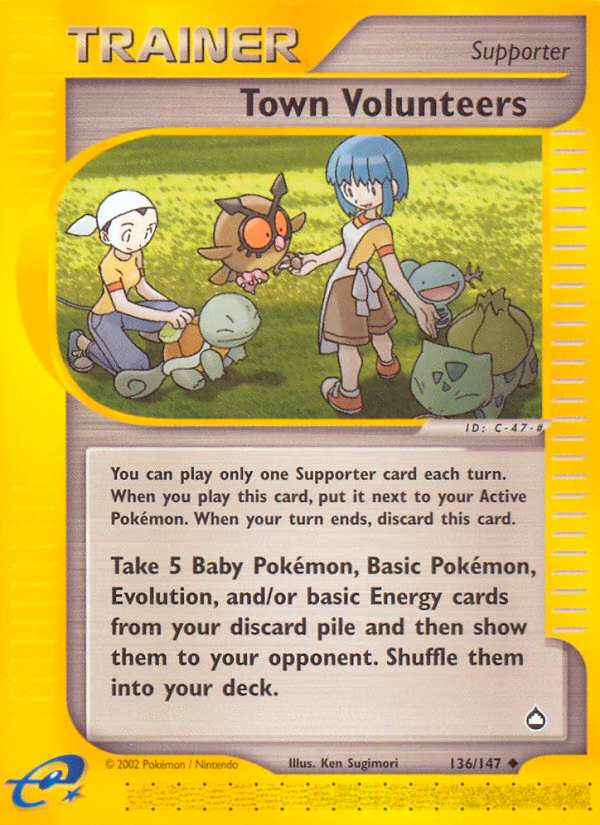 Town Volunteers Pokemon card (136/147, Aquapolis)
