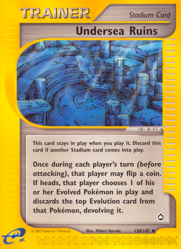 Undersea Ruins Pokemon card (138/147, Aquapolis)