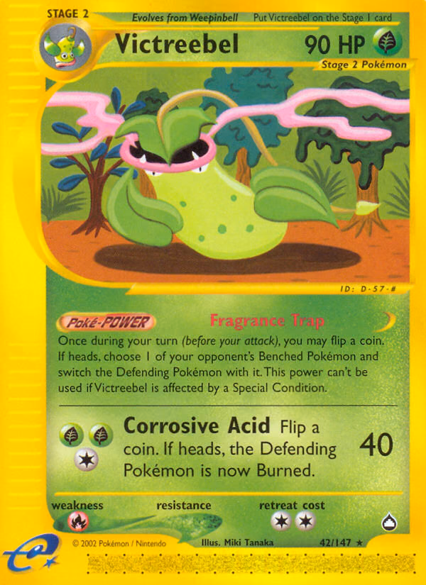 Victreebel Pokemon card (42/147, Aquapolis)