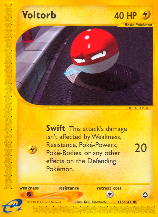 Voltorb Pokemon card (115/147, Aquapolis)