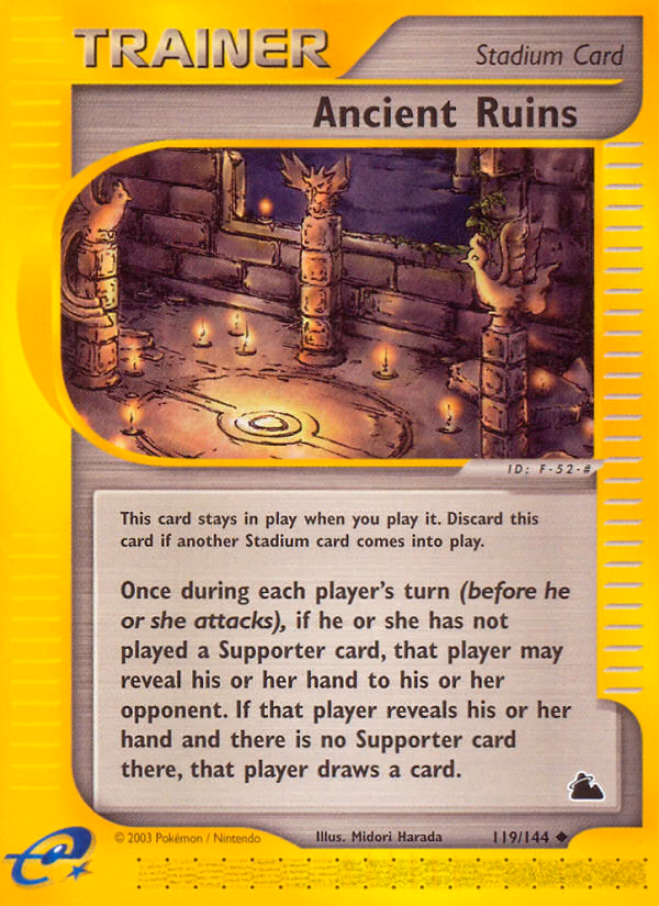 Ancient Ruins Pokemon card (119/144, Skyridge)