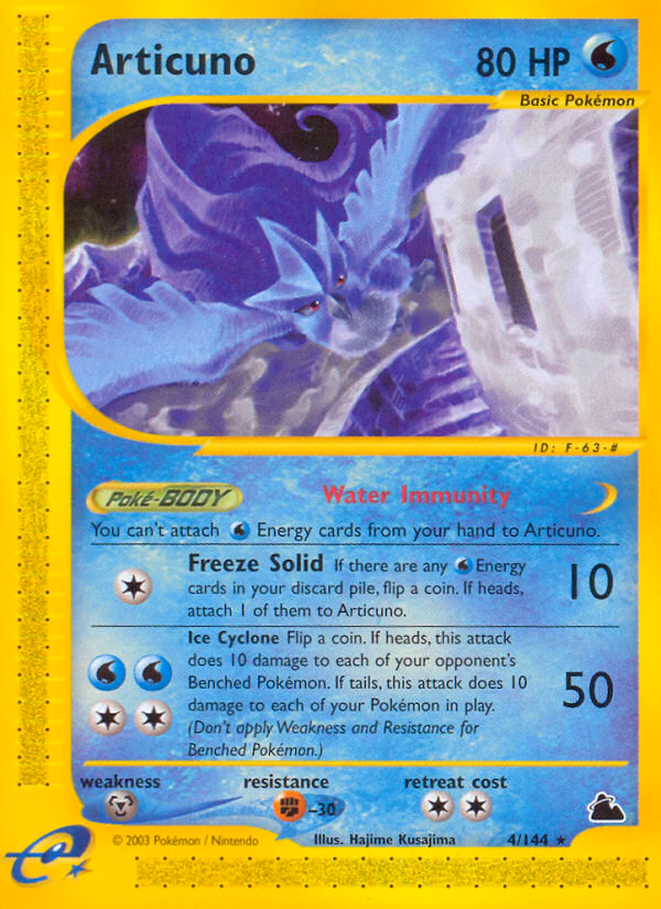Articuno Pokemon card (4/144, Skyridge)
