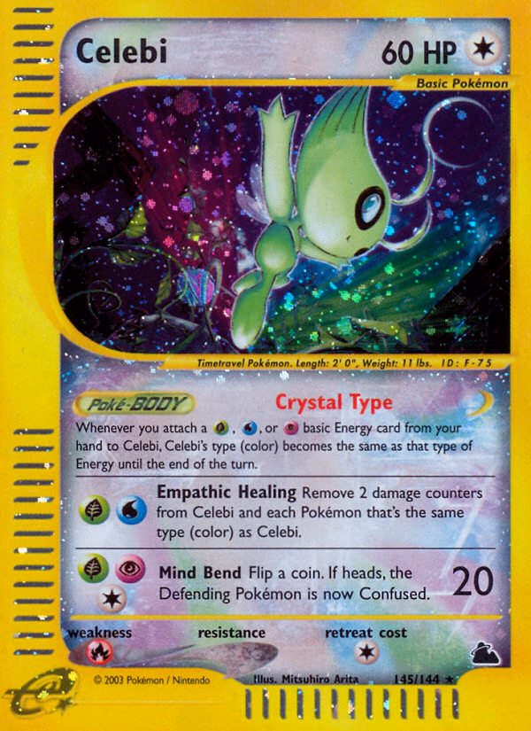 Celebi Pokemon card (145/144, Skyridge)