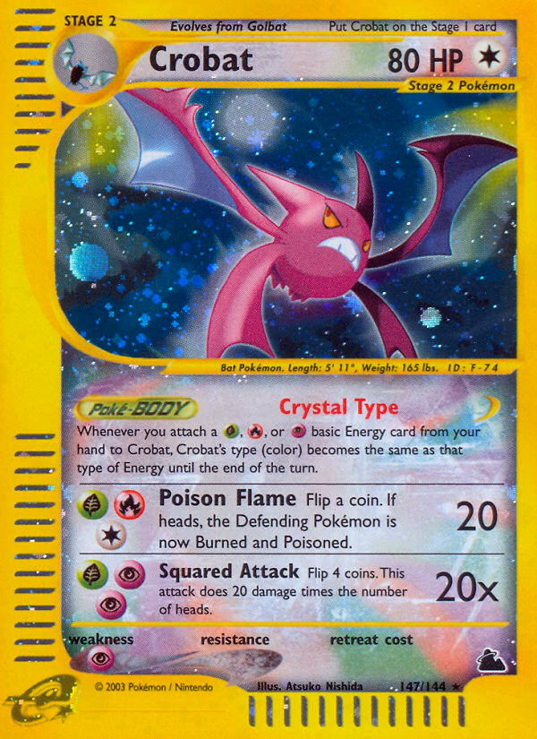 Crobat Pokemon card (147/144, Skyridge)