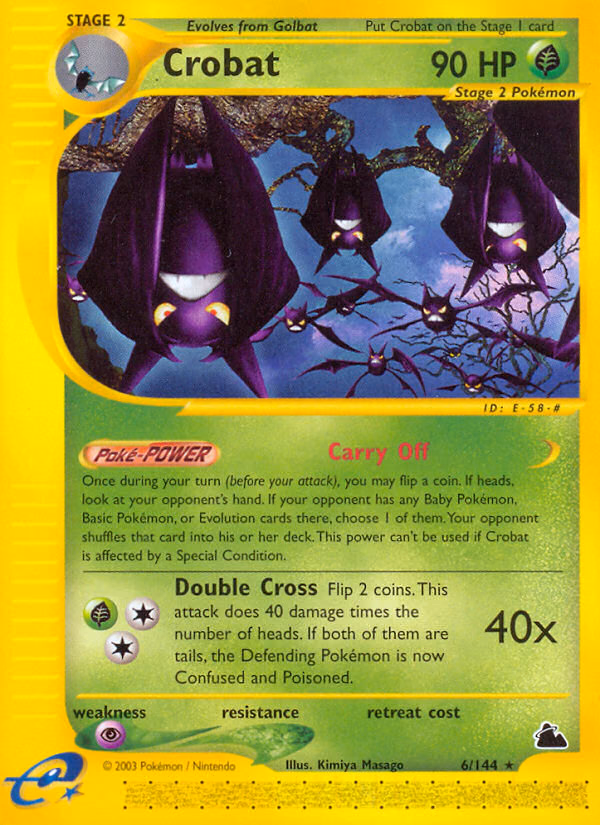 Crobat Pokemon card (6/144, Skyridge)