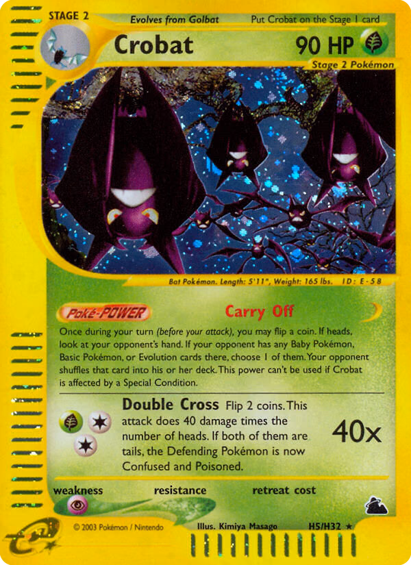 Crobat Pokemon card (H5/H32, Skyridge)