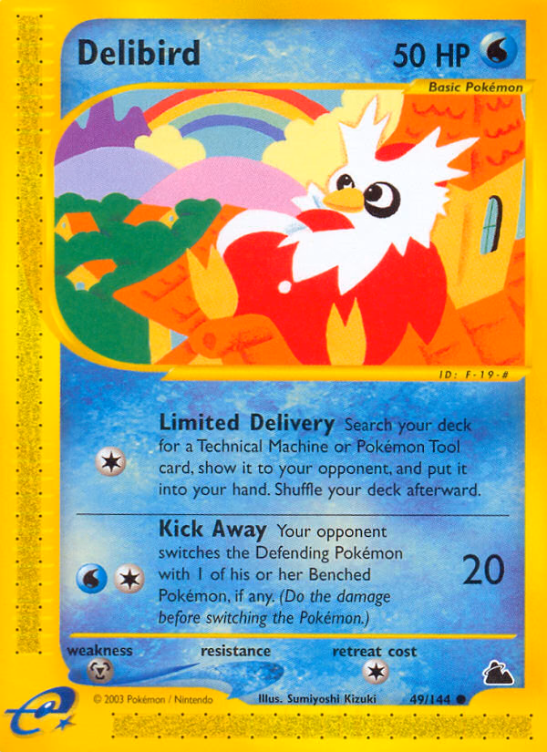 Delibird Pokemon card (49/144, Skyridge)