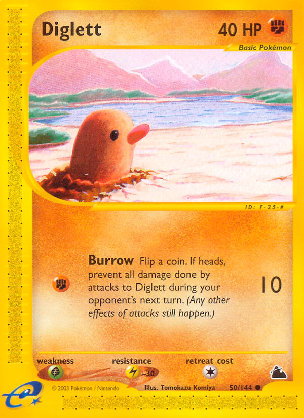 Diglett Pokemon card (50/144, Skyridge)