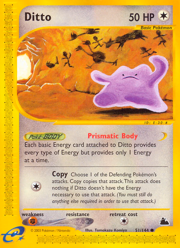 Ditto Pokemon card (51/144, Skyridge)