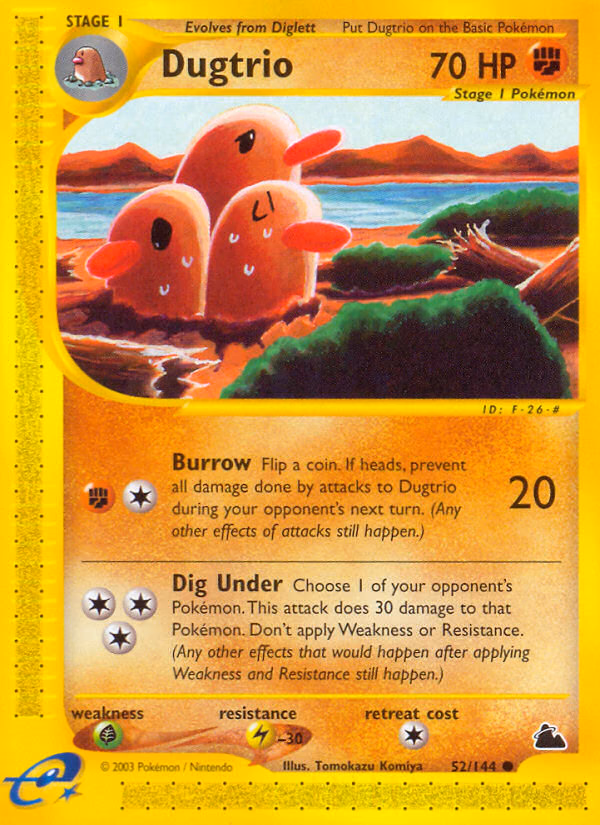 Dugtrio Pokemon card (52/144, Skyridge)