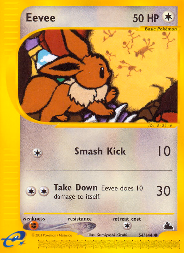 Eevee Pokemon card (54/144, Skyridge)