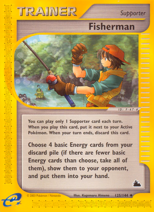 Fisherman Pokemon card (125/144, Skyridge)