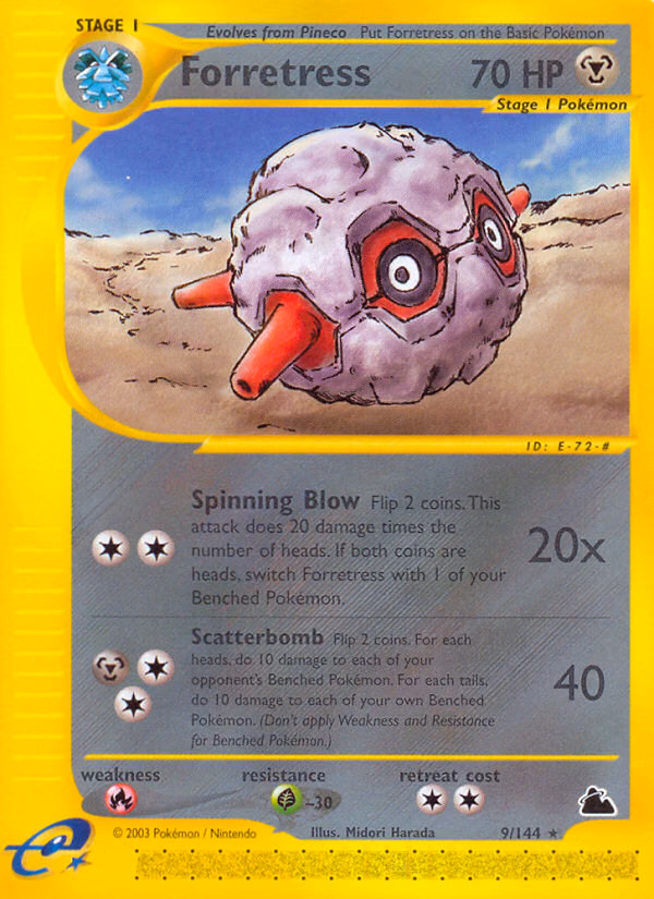 Forretress Pokemon card (9/144, Skyridge)