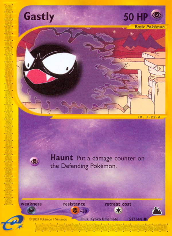 Gastly Pokemon card (57/144, Skyridge)