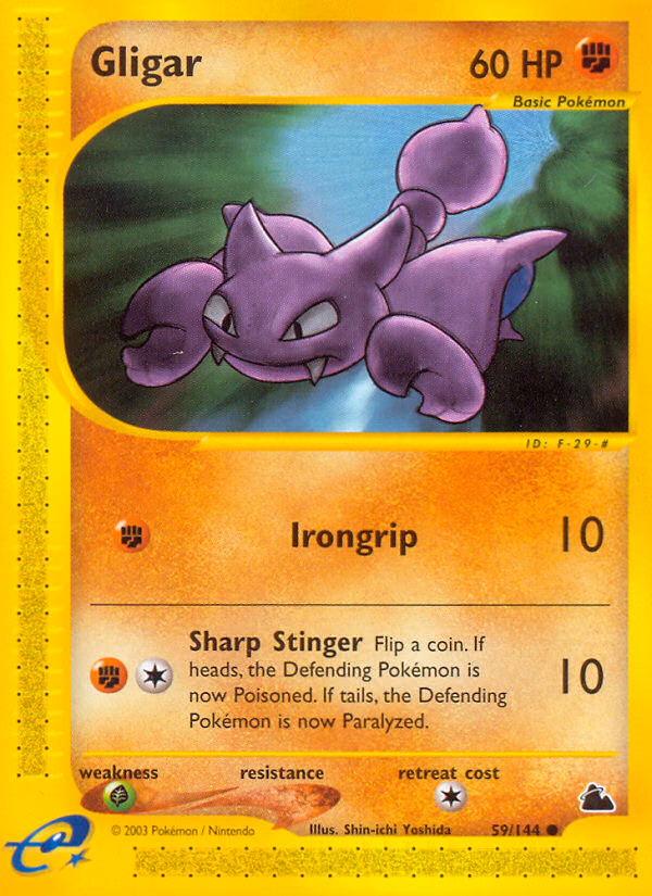 Gligar Pokemon card (59/144, Skyridge)