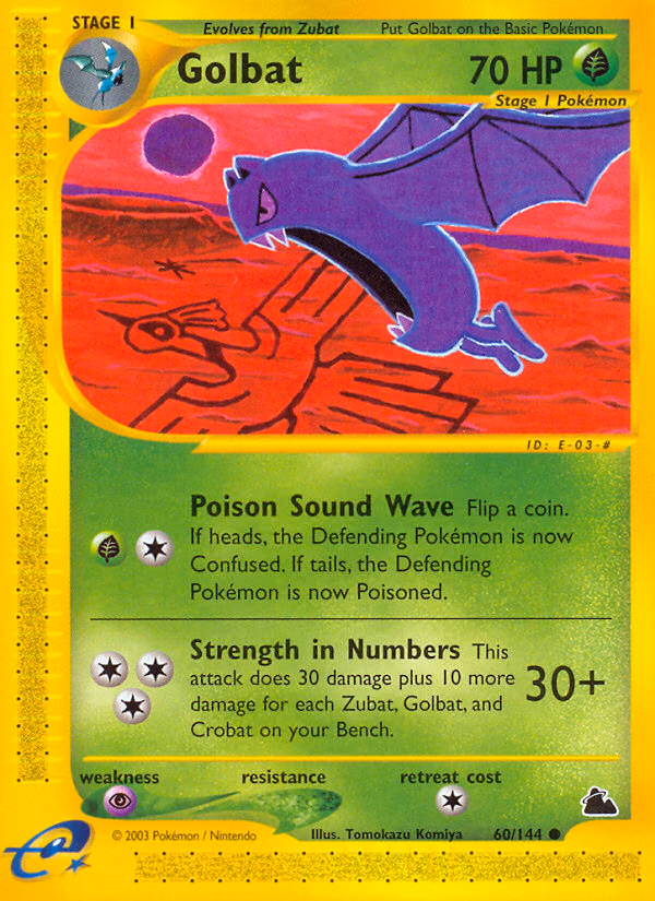 Golbat Pokemon card (60/144, Skyridge)