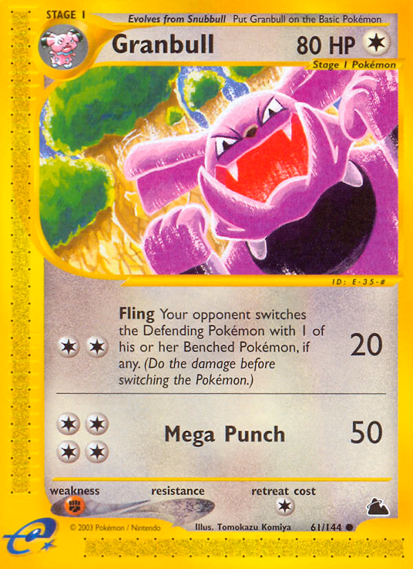Granbull Pokemon card (61/144, Skyridge)
