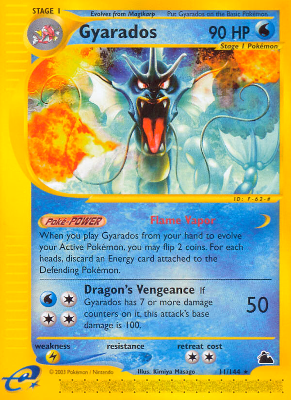 Gyarados Pokemon card (11/144, Skyridge)