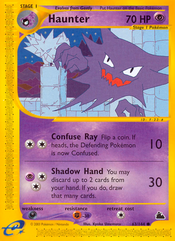 Haunter Pokemon card (63/144, Skyridge)