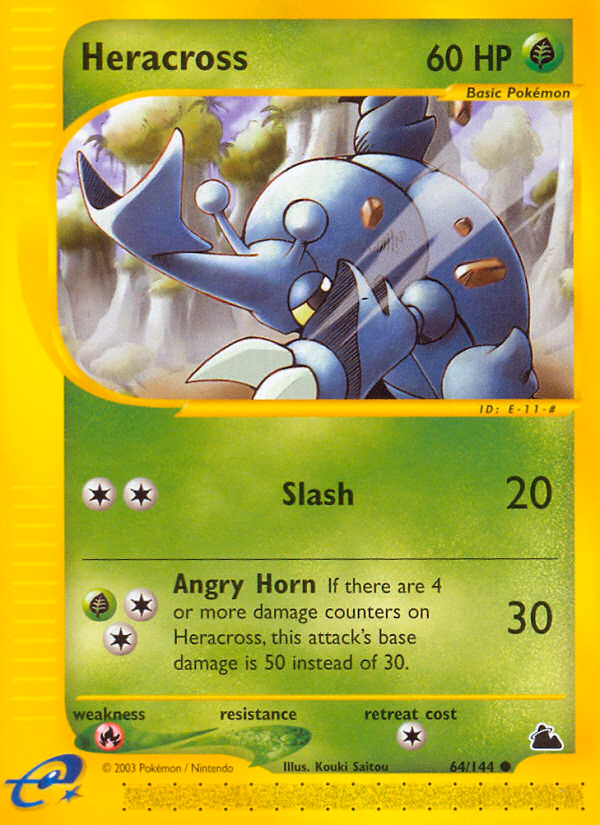 Heracross Pokemon card (64/144, Skyridge)